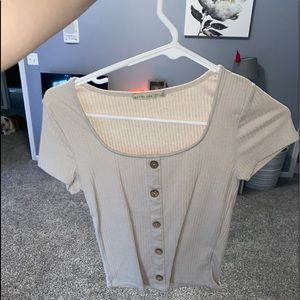Tan Button Short Sleeve